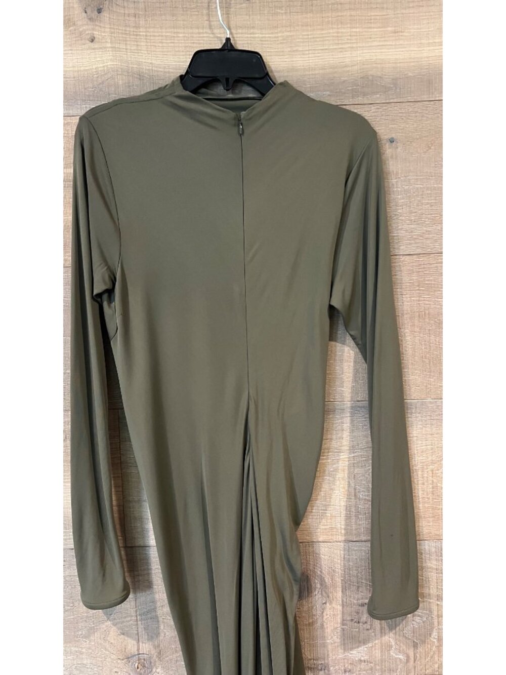 BOTTEGA VENETA Asymmetric embellished gathered khaki maxi dress size IT 42/ US - Picture 9 of 16